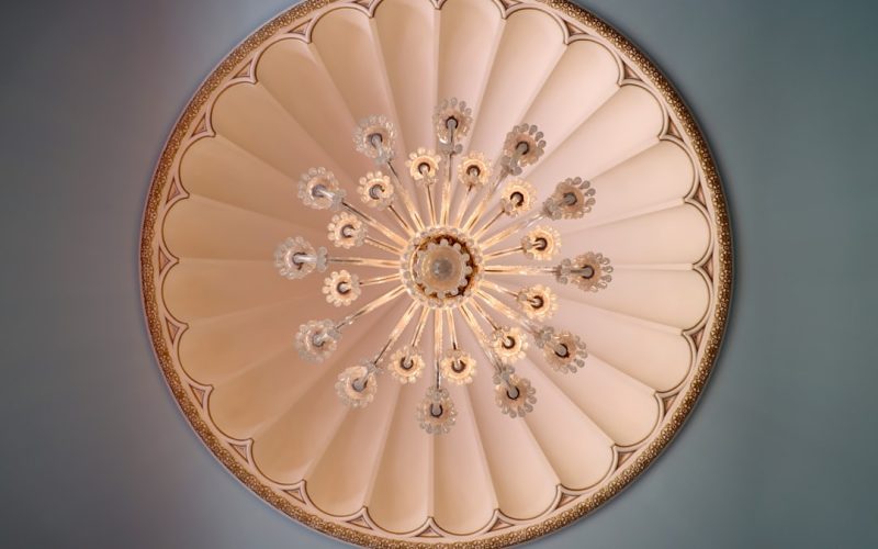 Photo cylindrical glass floor lamp