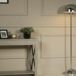 Stijlvolle verchroomde paddenstoelvormige vloerlamp