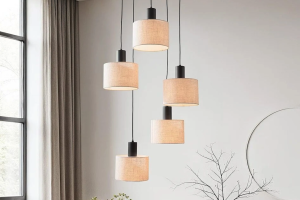 Scandinavische wit linnen lampenkap