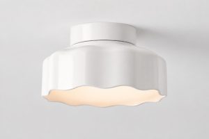Batterij-aangedreven witte keramische plafondlamp