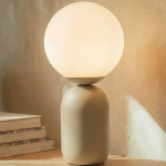Opal glas draadloze lamp met golvende basis