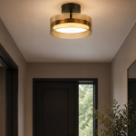 Faceted aged bronze plafondlamp voor stijlvolle gallery wall verlichting