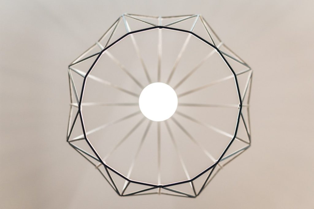 Photo faceted aged bronze flush mount gallery light